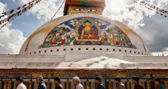 Extension of Tibet travel--The marvelous Boudhanath Stupa in Kathmandu, Nepal, stands as a symbol of peace and spirituality.