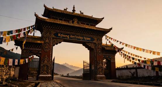 The Kyirong Border Gate accessing to Nepal from Tibet, China